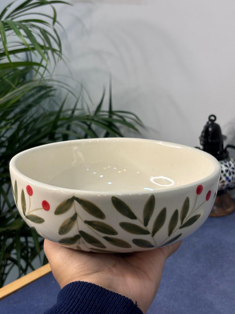 Christmas Cherry Theme Serving Bowl