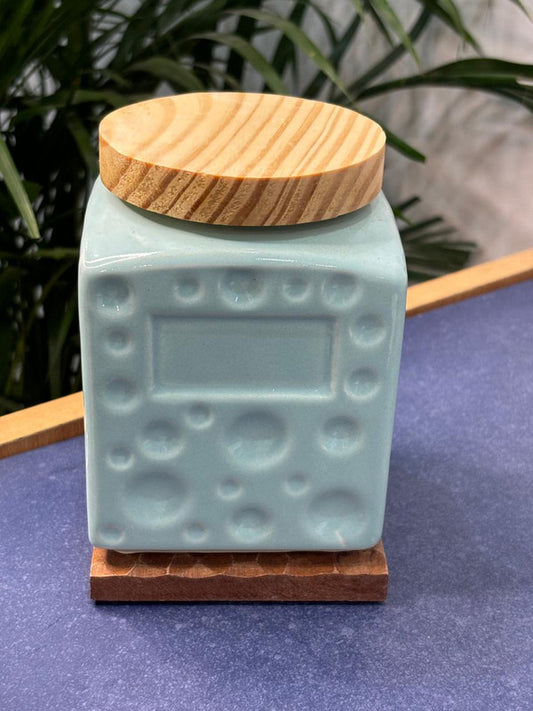 Sky Blue Square Pastel Air-tight Jar