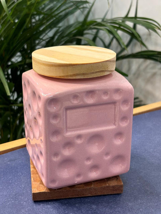 Pink Square Pastel Air-tight Jar