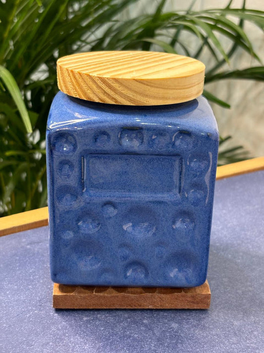 Blue Square Pastel Air-tight Jar