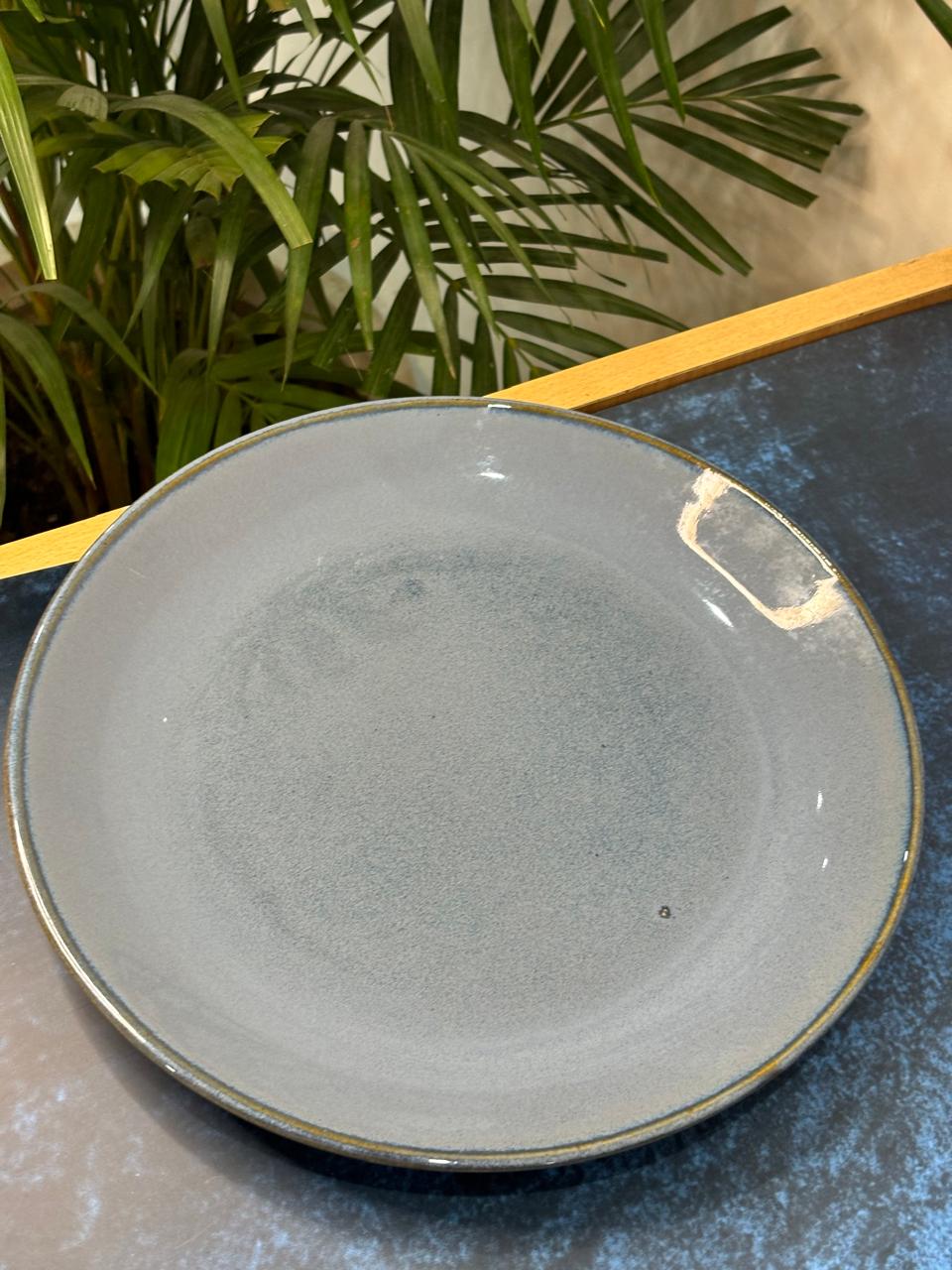 Metallic Blue Glaze Dinner Plate