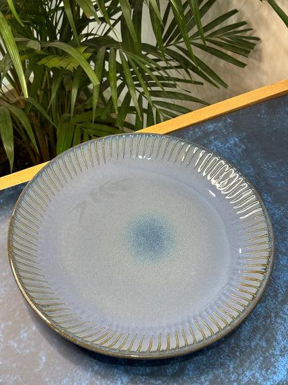 Mint Green Line Glaze Dinner Plate