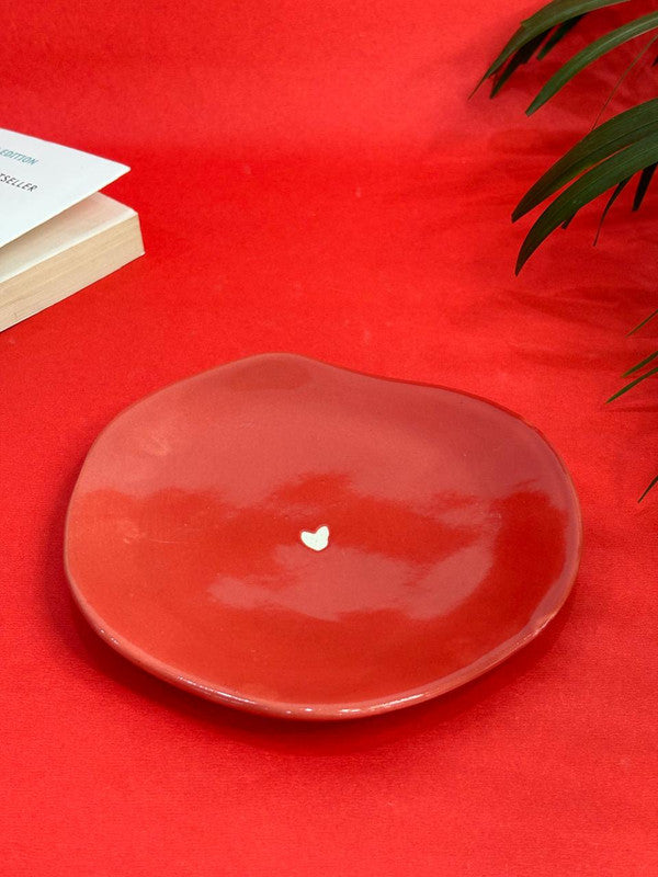 Red Hearts Cappuccino Coffee Mug with Saucer