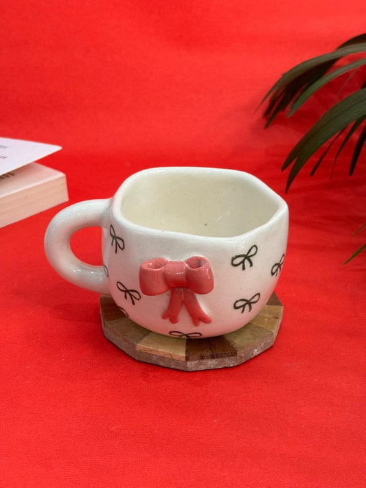 3D Pink Bow Coffee Mug (Green)