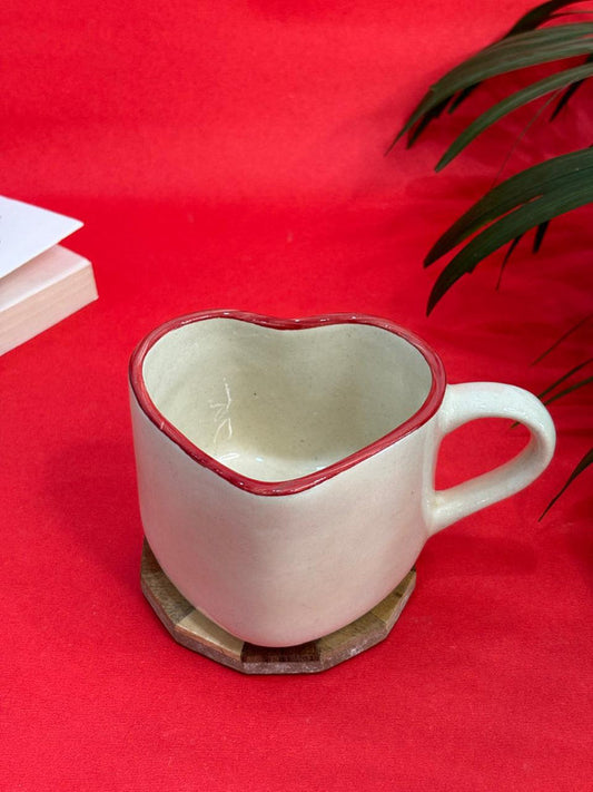 Plain Heart Shape Coffee Mug