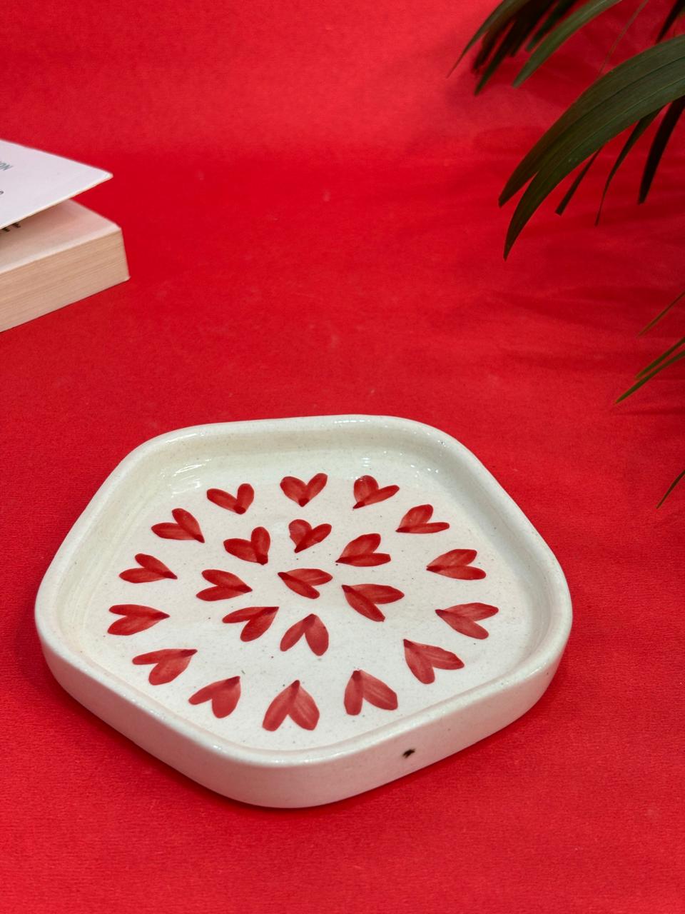 Red Heart Snack Plate