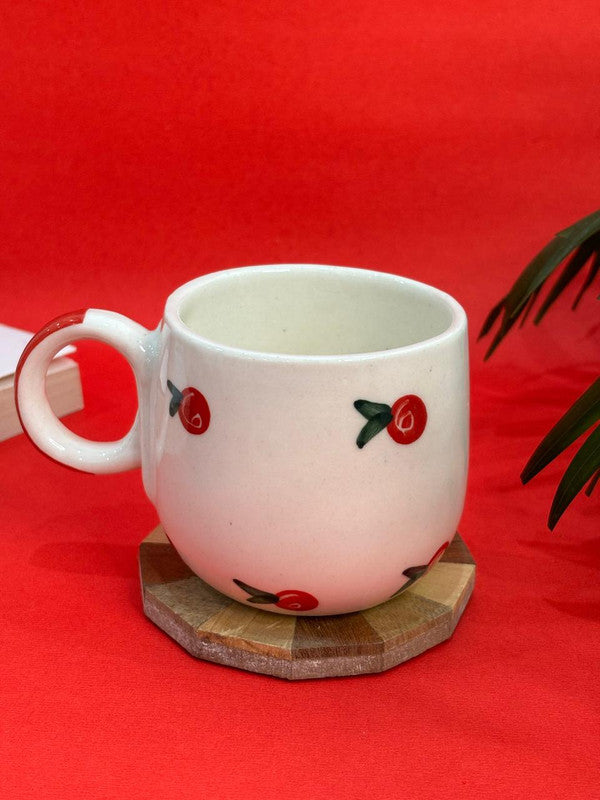 Red Cherry Oval Coffee Mug