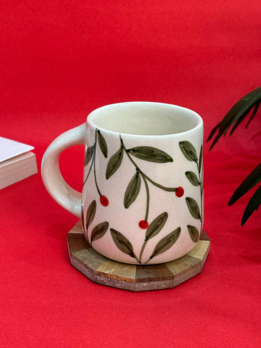 Red Cherry Print Coffee Mug