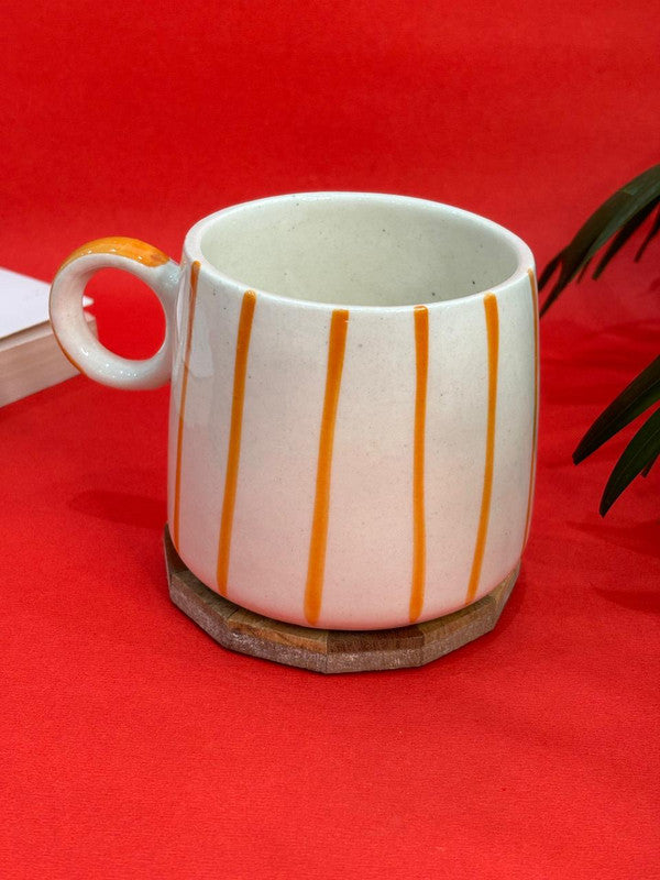 Orange Lines Print Coffee Mug