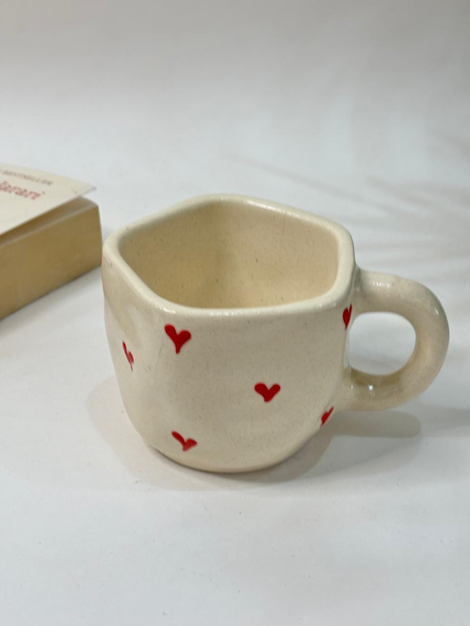 3D Red Heart Pinterest Coffee Mug