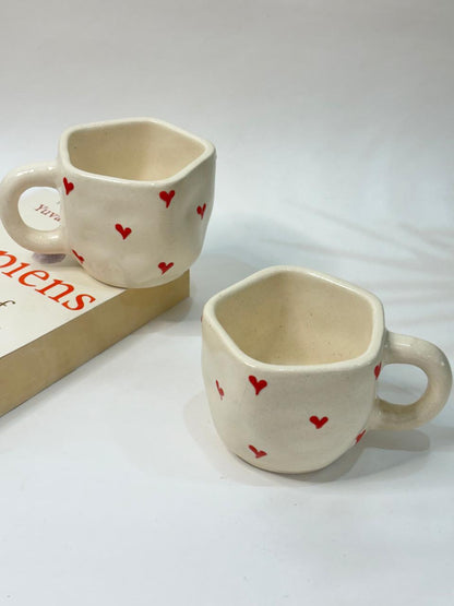 3D Red Heart Pinterest Coffee Mug