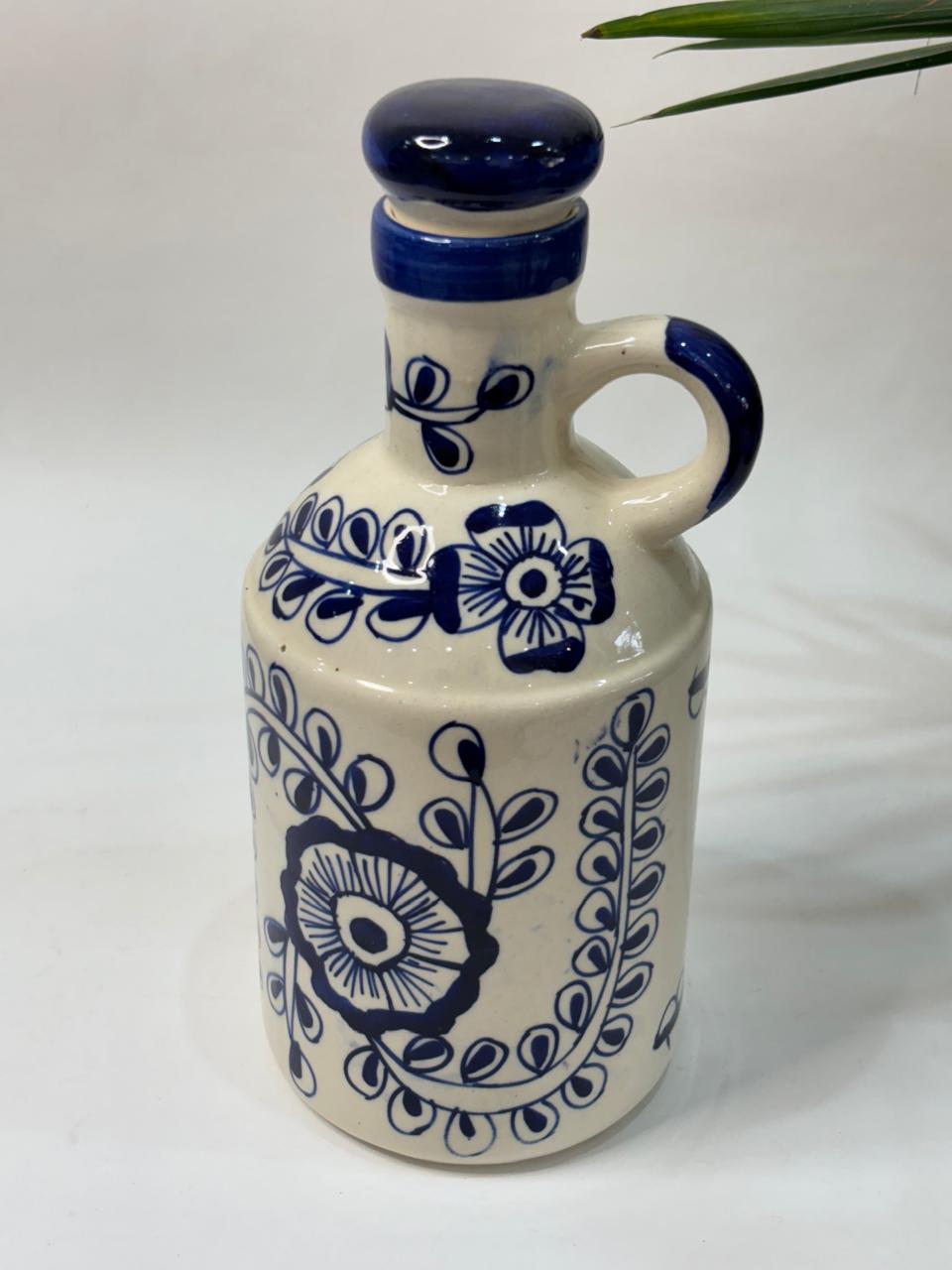 White-Blue Floral Oil-Dispenser