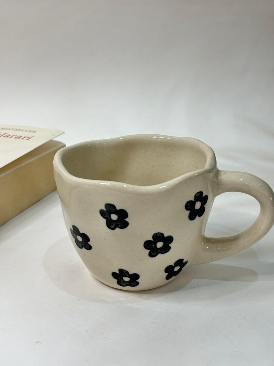 Black Floral Coffee Mug