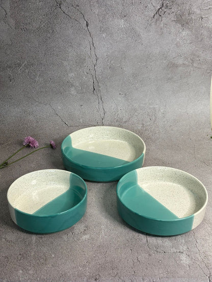 Blue Dual Shade Serving/Salad Bowl Set (Set of 3)