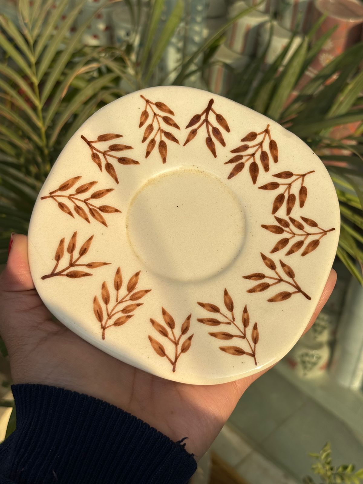 Brown Leaf Snack Plate