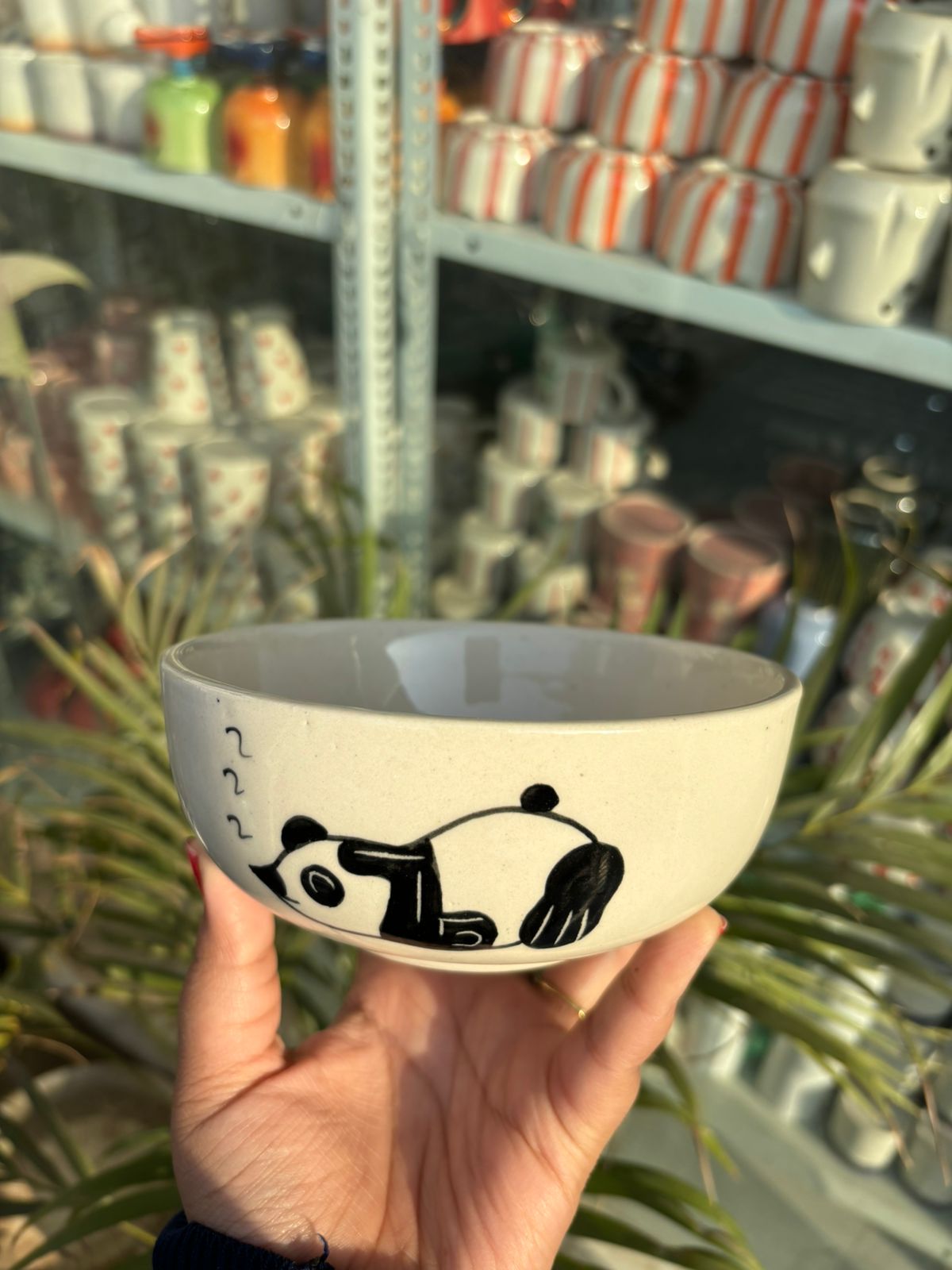 Lazy Panda Hand-painted Snack Bowl