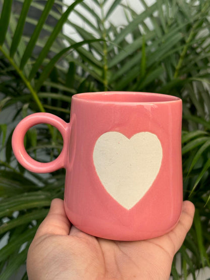 Big Pink Heart Narrow Coffee Mug