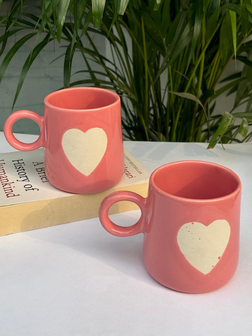 Big Pink Heart Narrow Coffee Mug