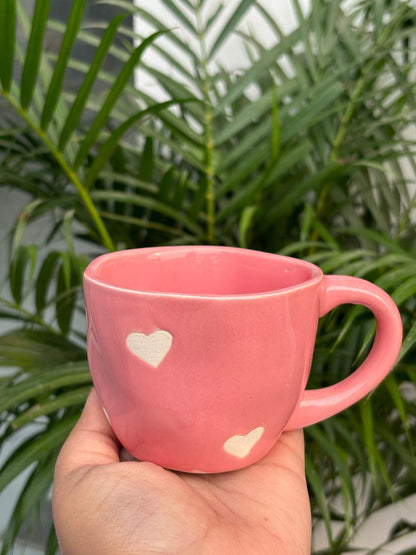 Small Pink Heart Diamond Coffee Mug