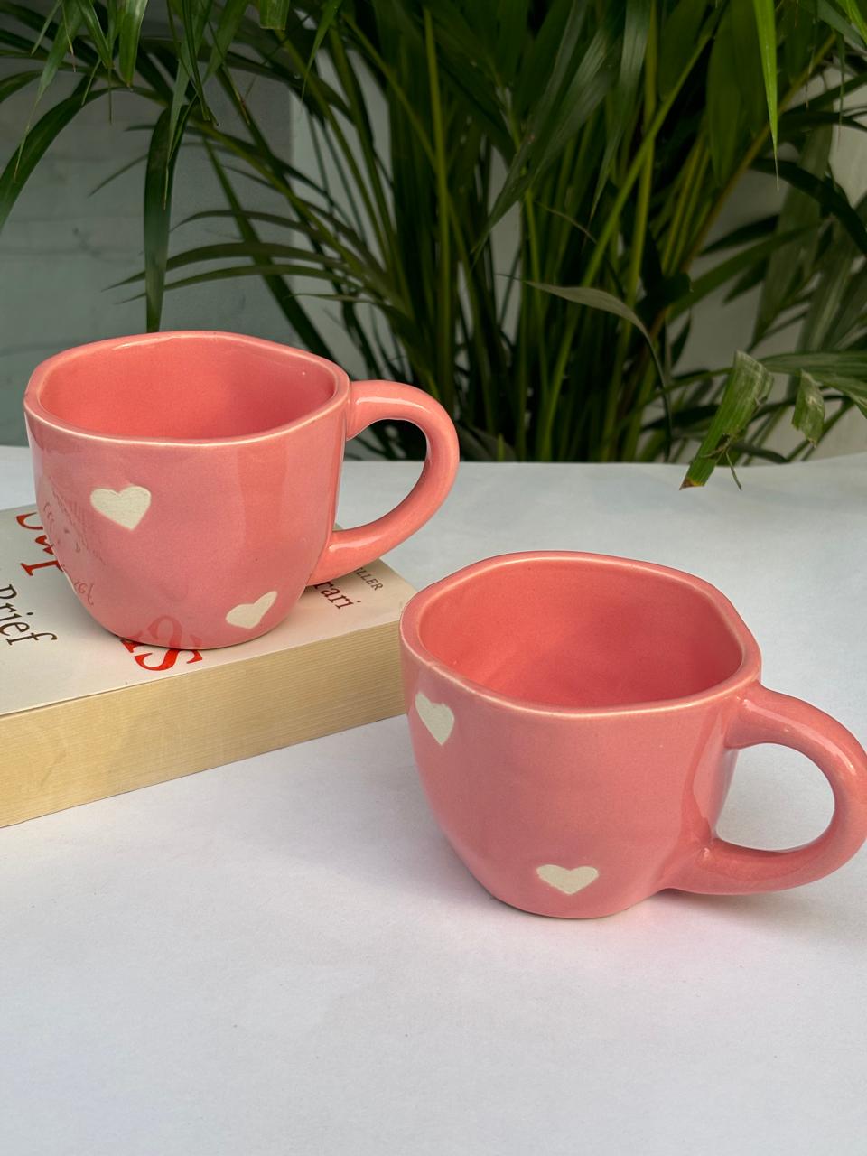 Small Pink Heart Diamond Coffee Mug