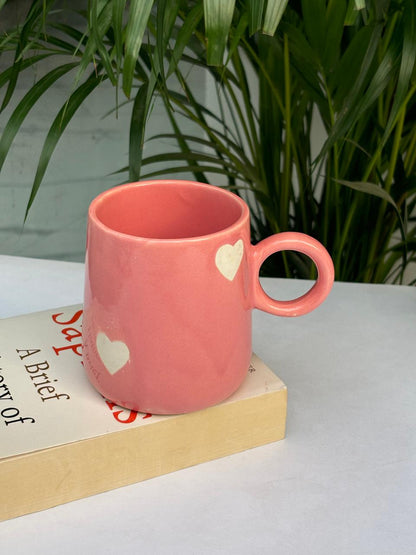 Small Pink Heart Narrow Coffee Mug