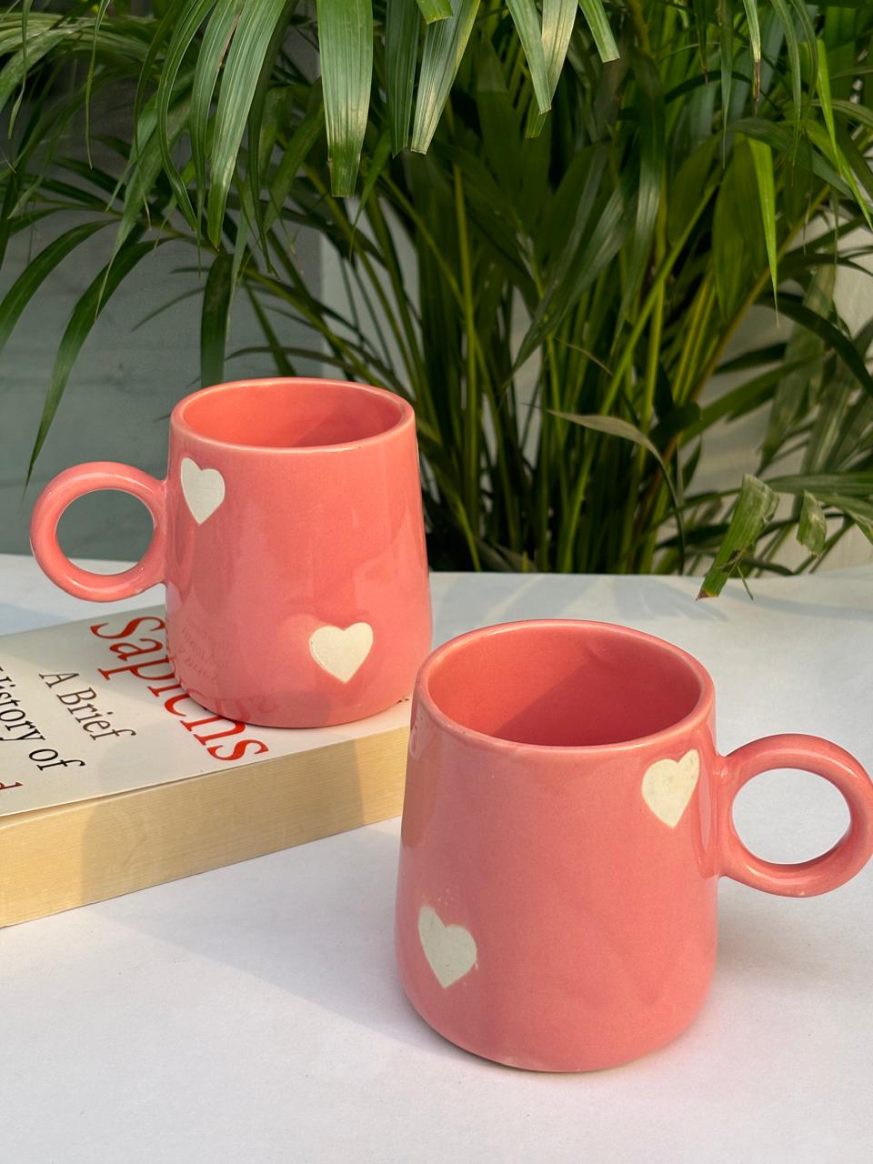 Small Pink Heart Narrow Coffee Mug