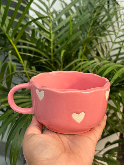 Small Pink Heart Broad Coffee Mug