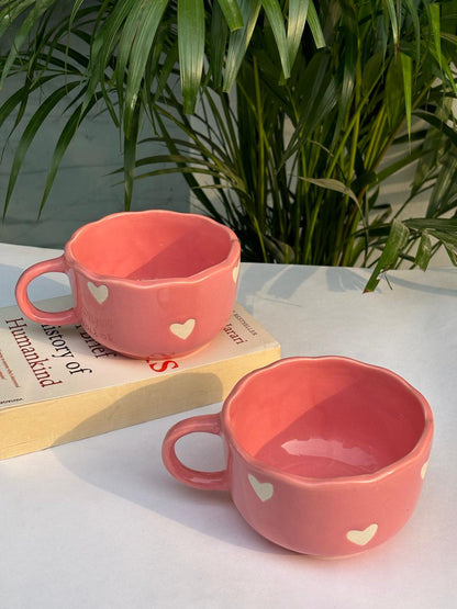 Small Pink Heart Broad Coffee Mug