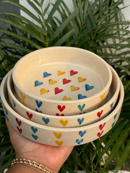 Multi-color Hearts Serving/Salad Bowl Set (Set of 3)