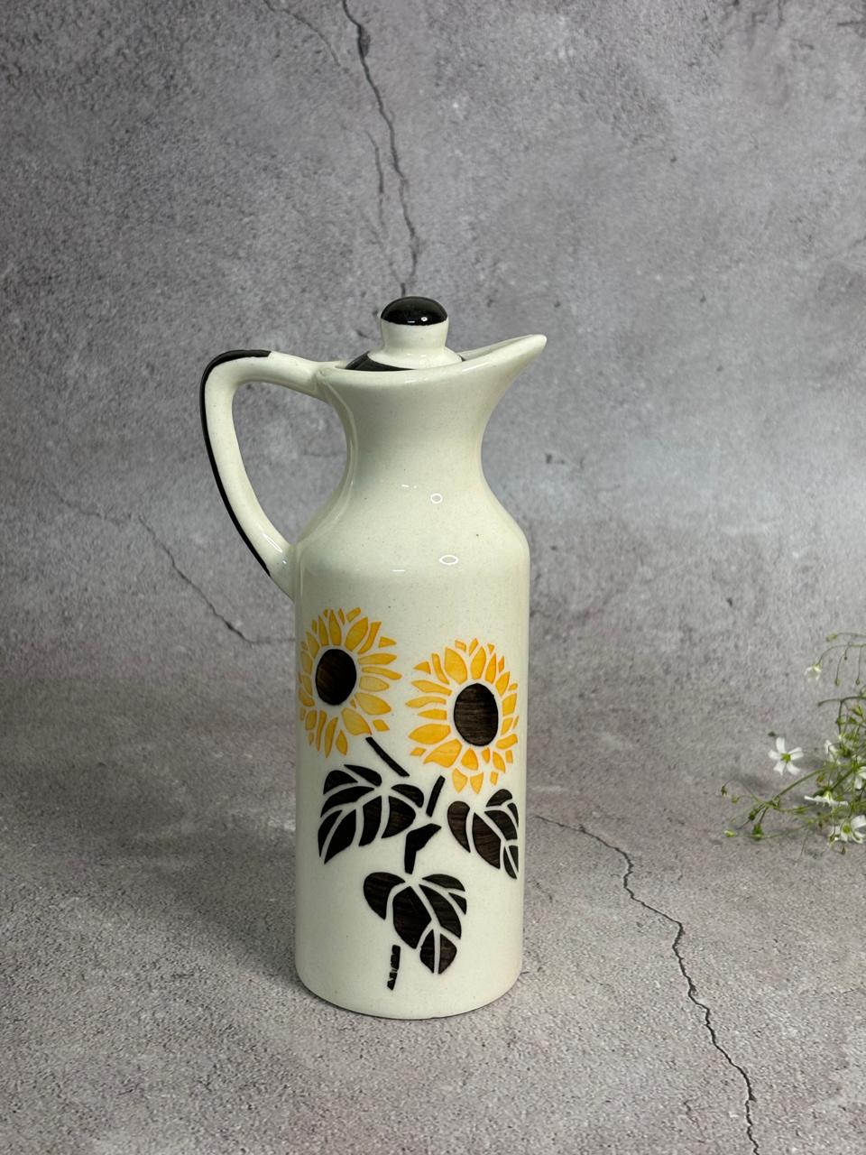 Yellow Sunflower Hand-painted Oil-Dispenser