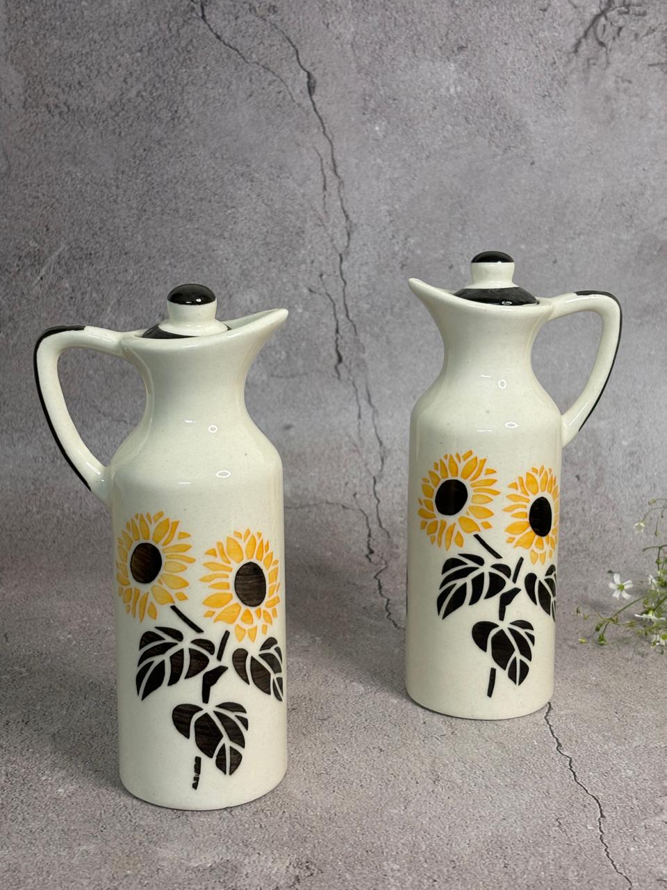 Yellow Sunflower Hand-painted Oil-Dispenser