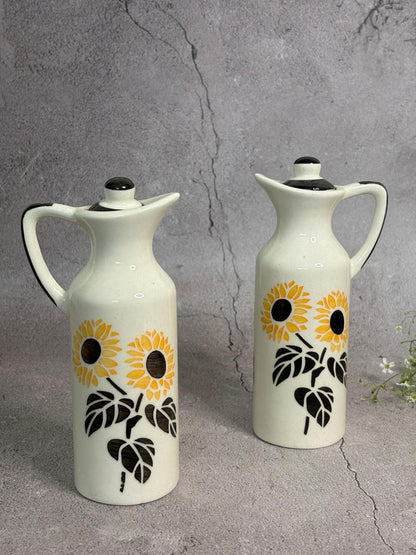 Yellow Sunflower Hand-painted Oil-Dispenser