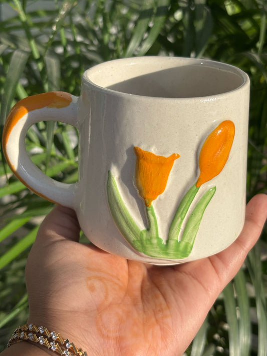 3D Orange Tulip Coffee Mug