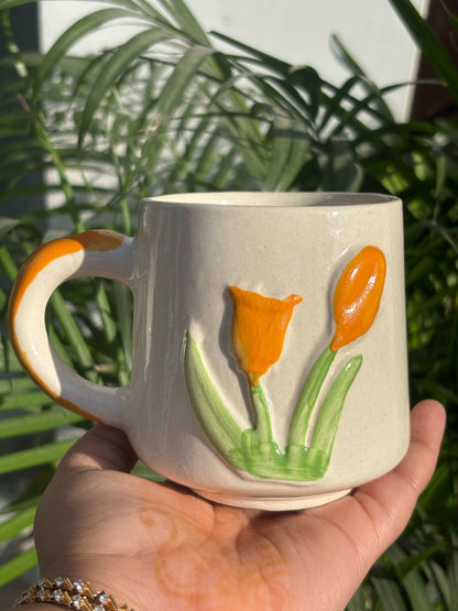 3D Orange Tulip Coffee Mug