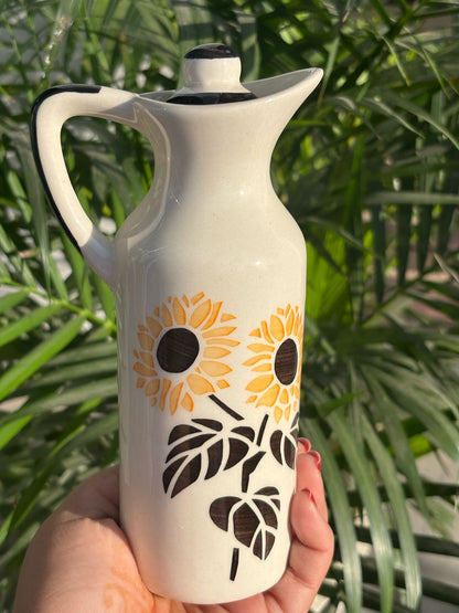 Yellow Sunflower Hand-painted Oil-Dispenser