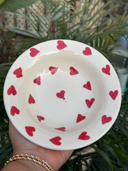 Red Heart Pasta Plate (7inc)