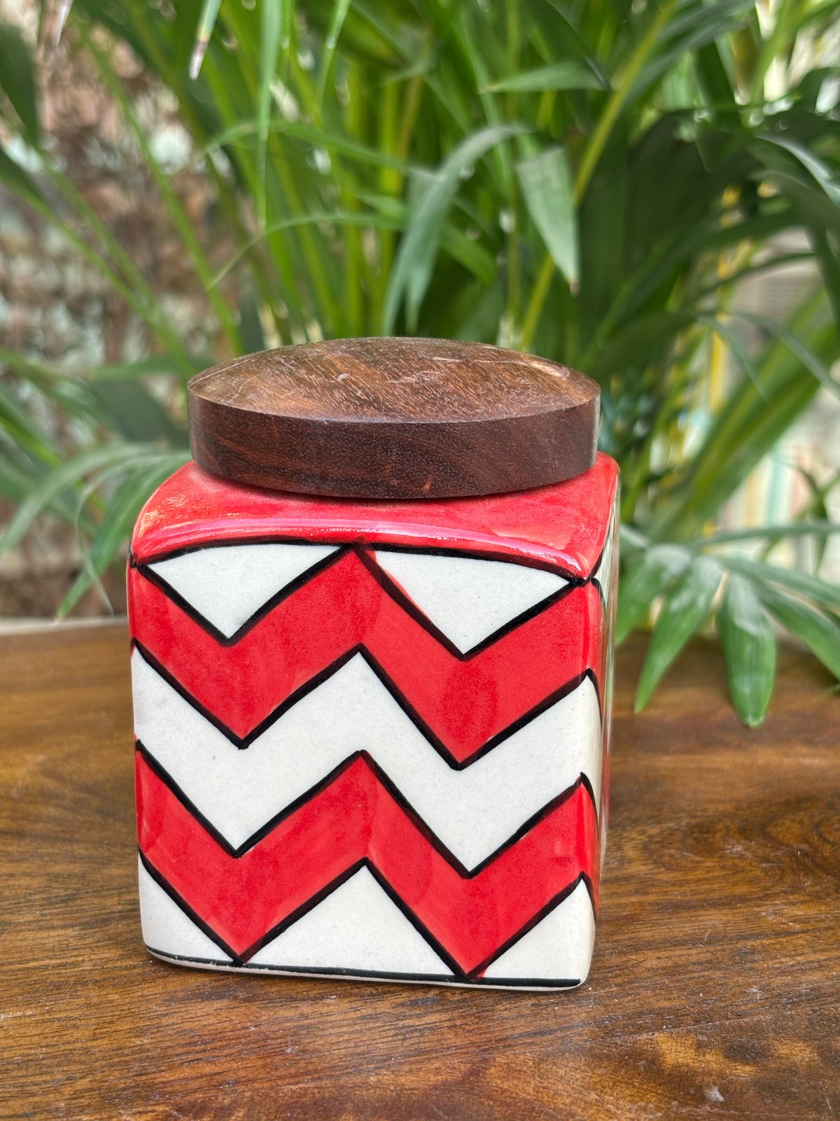 Red Lines Airtight Jar