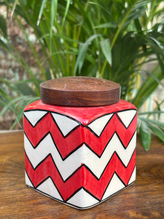 Red Lines Airtight Jar