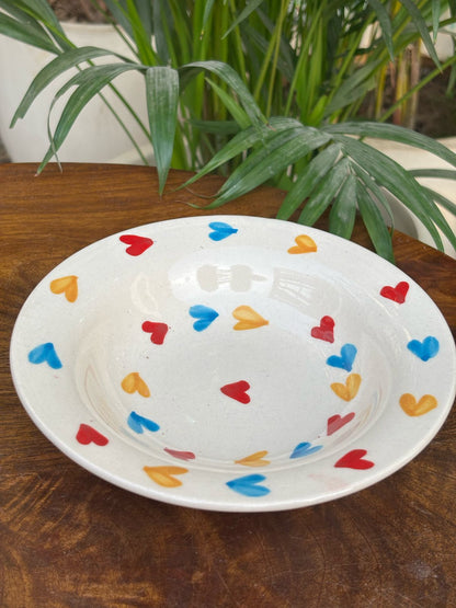 Multi-color Heart Pasta Plate (7inc)