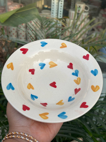 Multi-color Heart Pasta Plate (7inc)