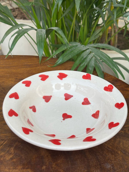 Red Heart Pasta Plate (7inc)