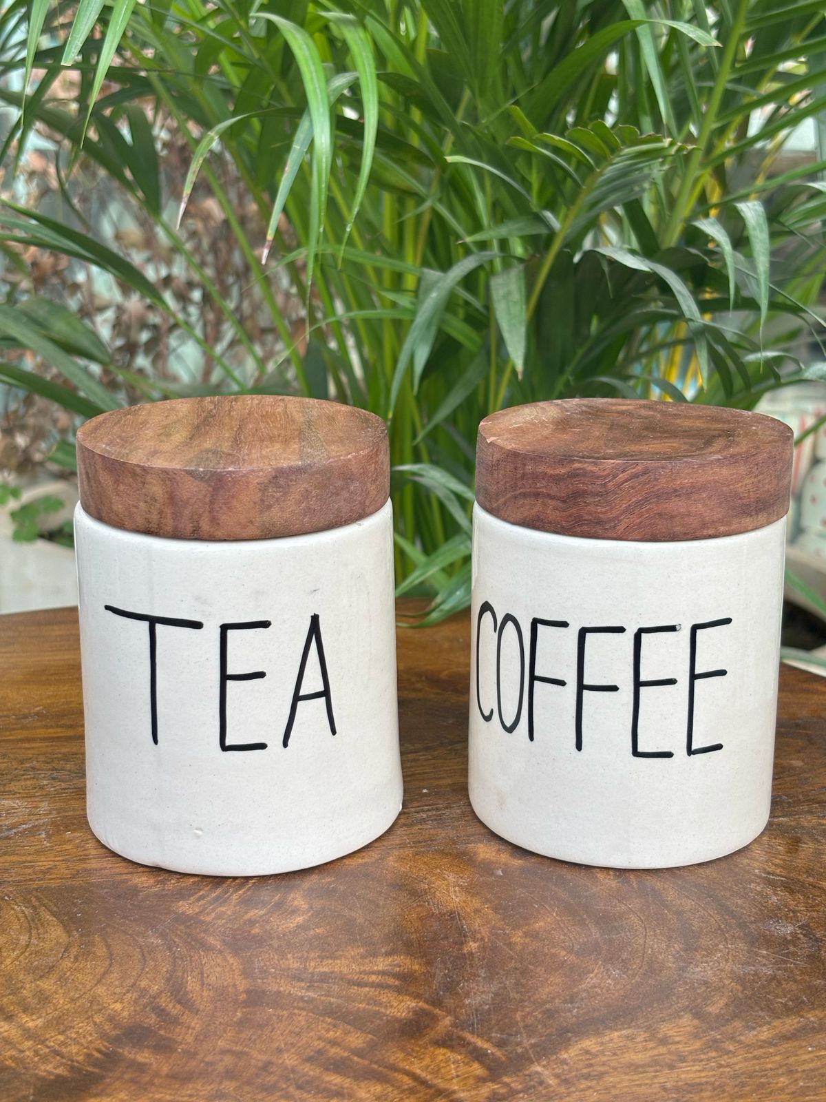 Tea & Coffee Airtight Jar Combo Set (Set of 2) Round