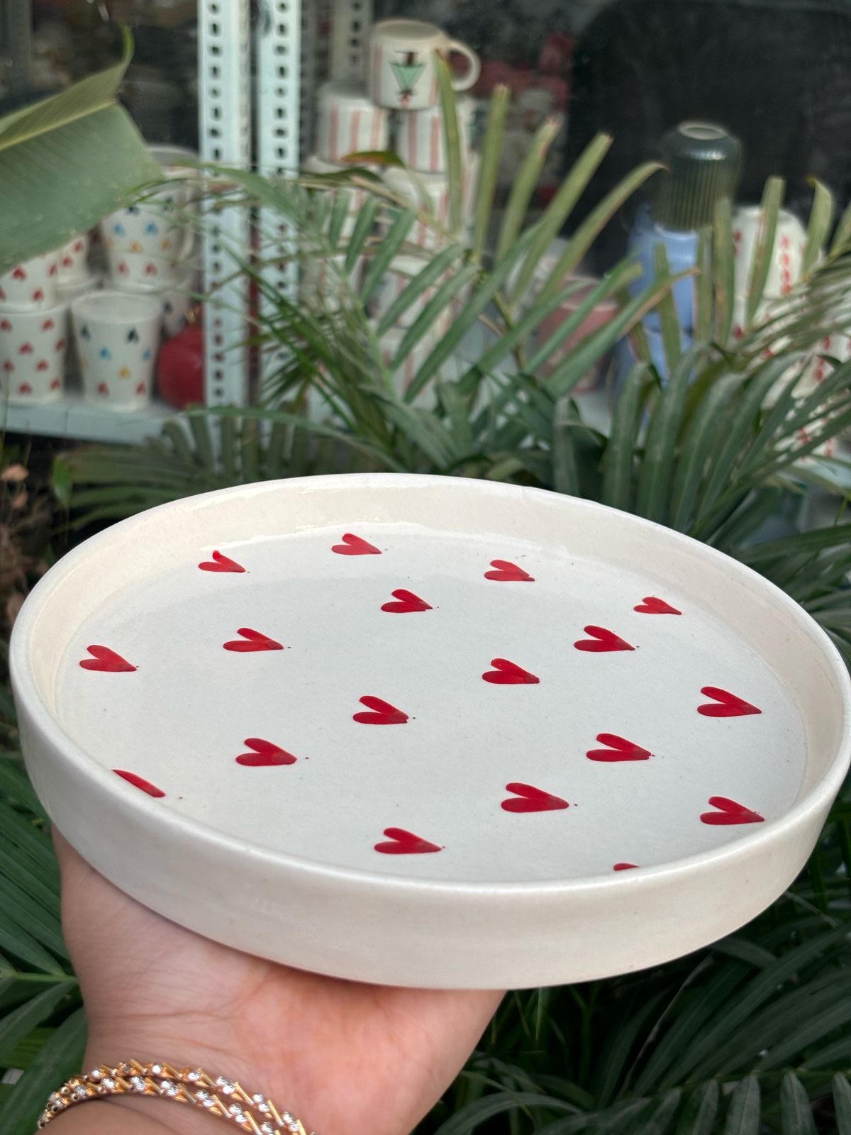 Red Heart Round Platter