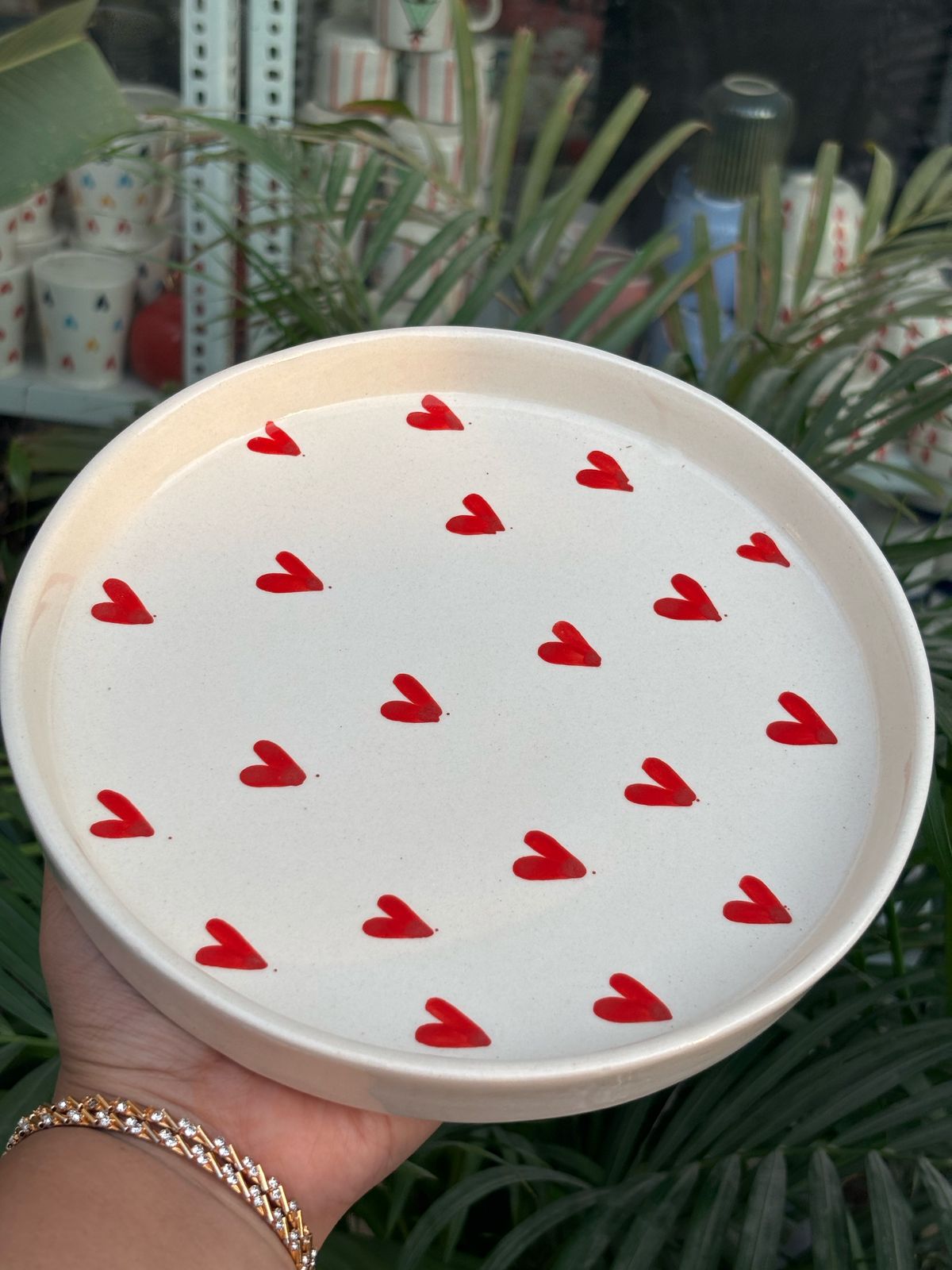 Red Heart Round Platter