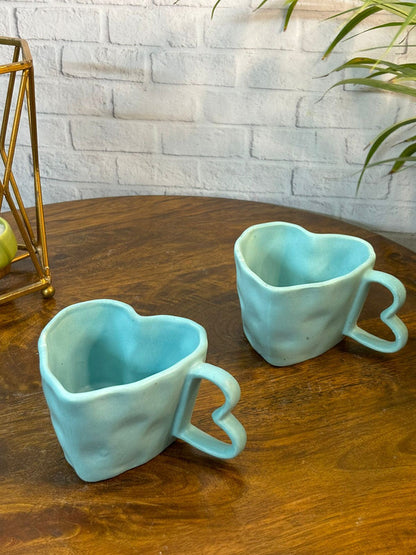 Blue Heart Shape Coffee Mug