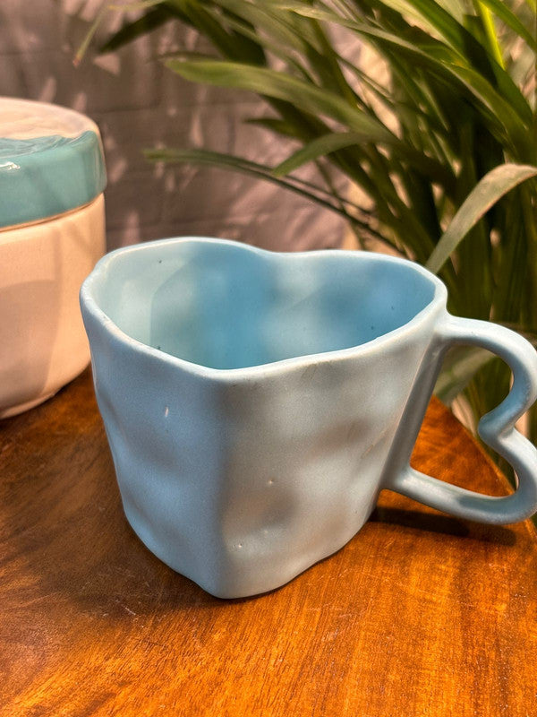 Blue Heart Shape Coffee Mug